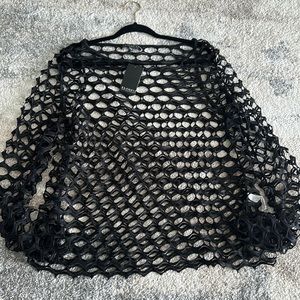 ELOQUII see through black long sleeve top size 18/20